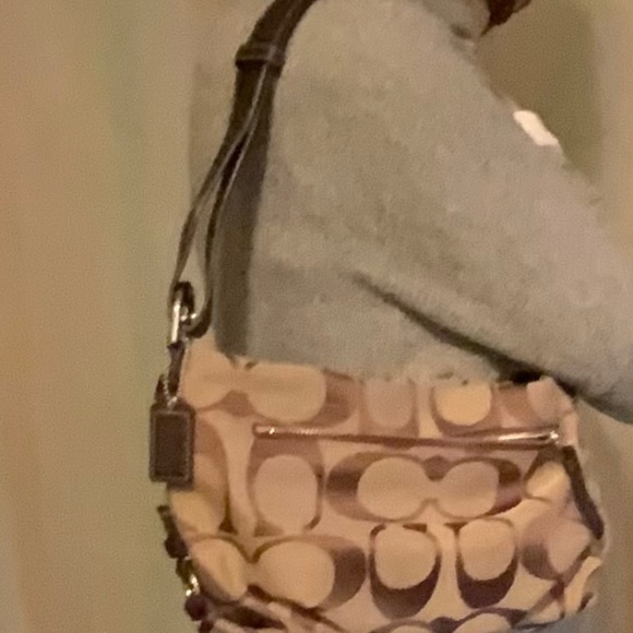 Coach Signature C Tan/Brown Cotton & Leather Bag - Picture 2 of 10